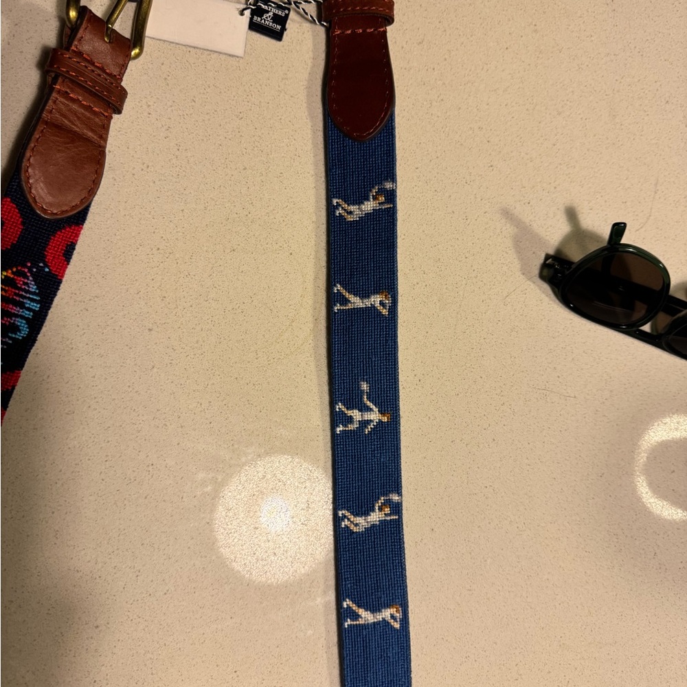 Needlepoint tennis belt